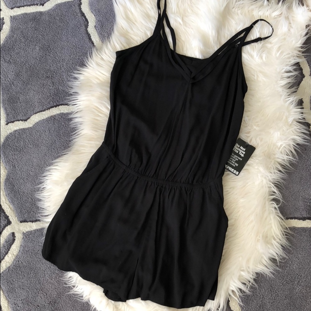 Black Express romper with pockets size small